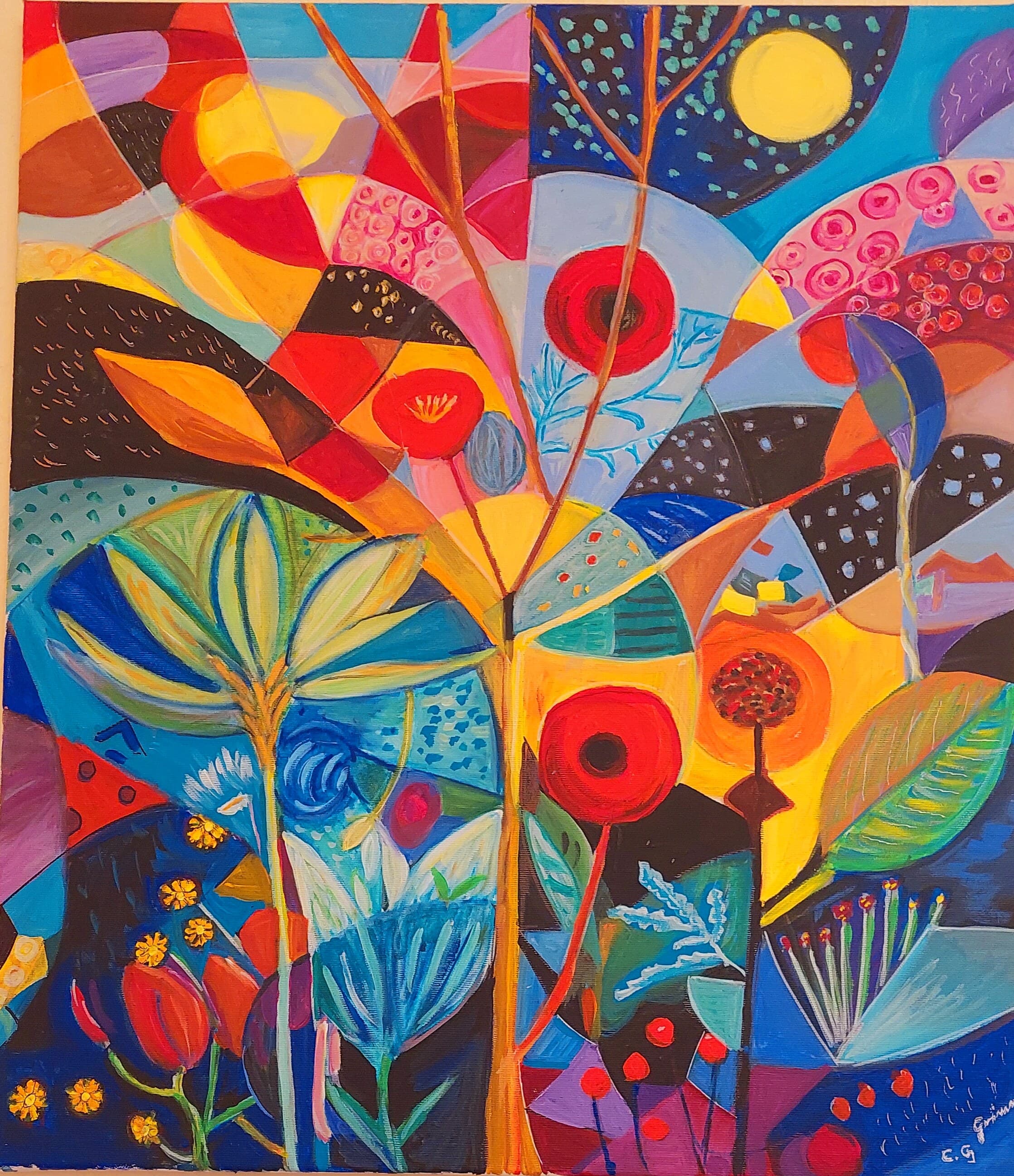 „Frühling“ — farbintensives Blumenbild, Lieblingswerk von Grimm-Art